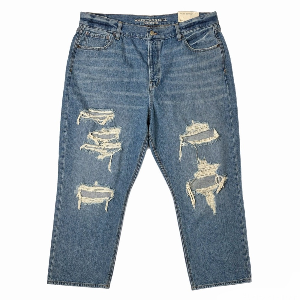 NWT American Eagle Vintage Hi Rise Distressed Denim Jeans 20 Short